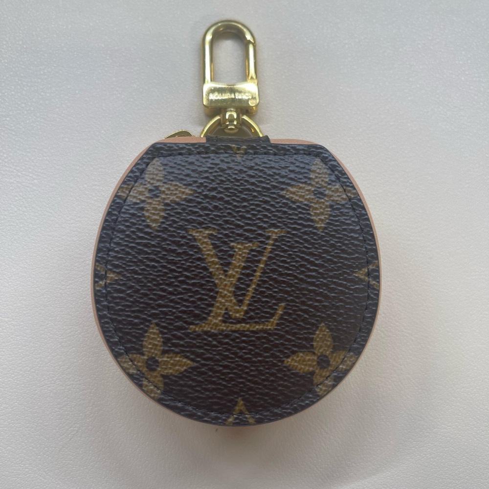 Louis Vuitton Brown and Gold Monogram Coin Earphone Pouch Purse